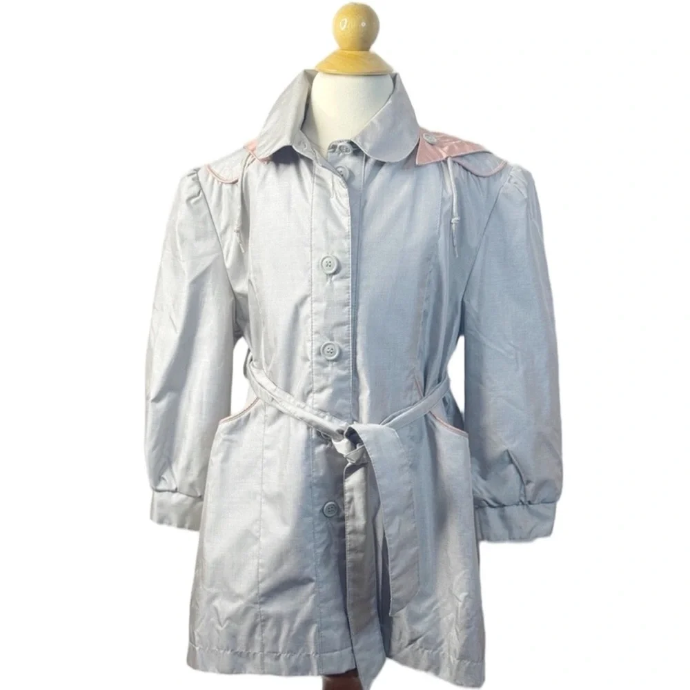 Rothschild Vintage Girls Jacket Tie Waist Raincoat Preppy Spring Coat 4T Classic